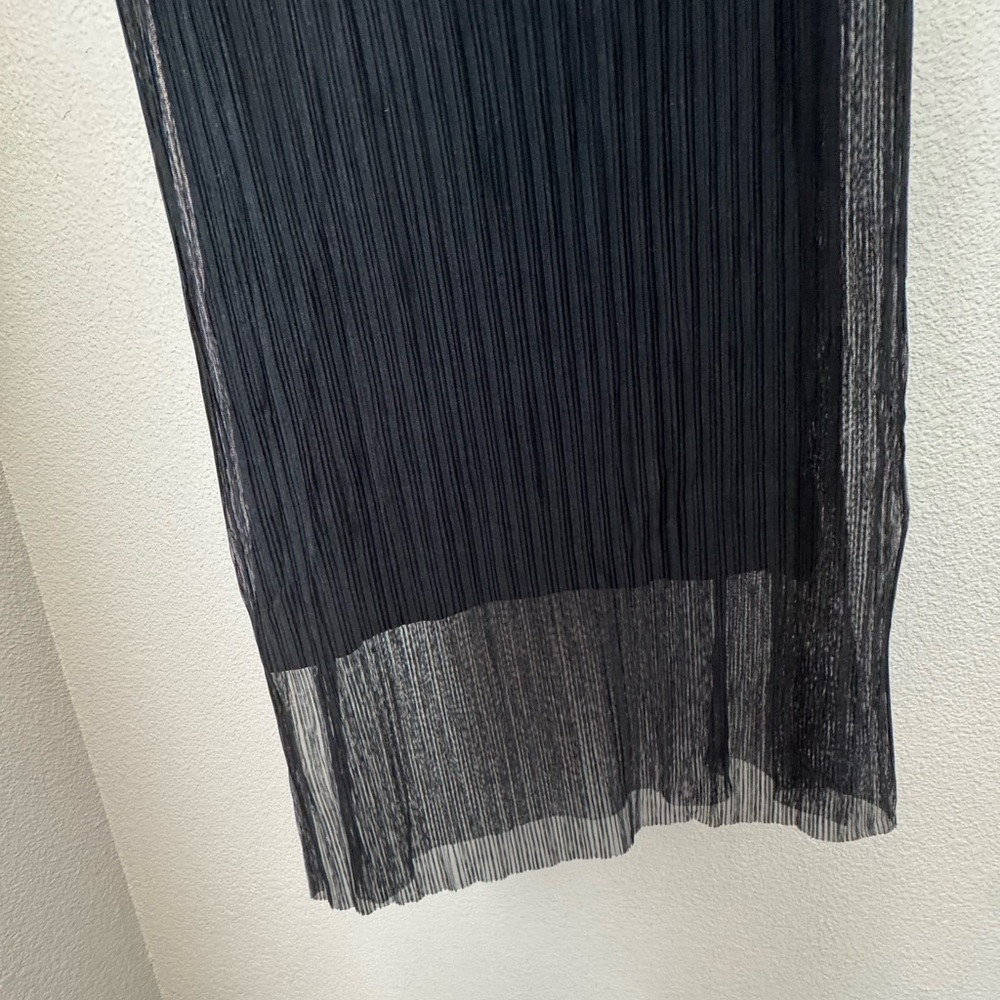 Ruby Ribbon Pleated Mesh Dress Large Black - Picture 7 of 8